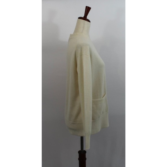 BRAZEAU TRICOT Sz 1 XS Ivory Cream 100% Cashmere Park Cardigan Sweater NWT - Picture 4 of 8